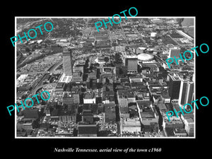 OLD LARGE HISTORIC PHOTO NASHVILLE TENNESSEE, AERIAL VIEW OF THE TOWN c1960 1