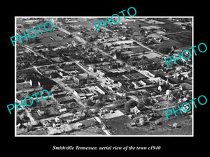 OLD LARGE HISTORIC PHOTO SMITHVILLE TENNESSEE, AERIAL VIEW OF THE TOWN c1940