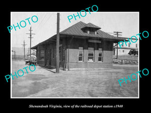 OLD LARGE HISTORIC PHOTO OF SHENANDOAH VIRGINIA, RAILROAD DEPOT STATION c1940