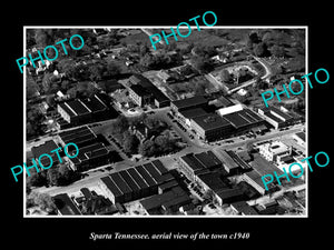 OLD LARGE HISTORIC PHOTO SPARTA TENNESSEE, AERIAL VIEW OF THE TOWN c1940