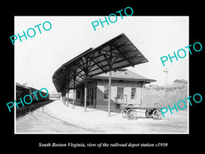 OLD LARGE HISTORIC PHOTO OF SOUTH BOSTON VIRGINIA, RAILROAD DEPOT STATION 1930 2