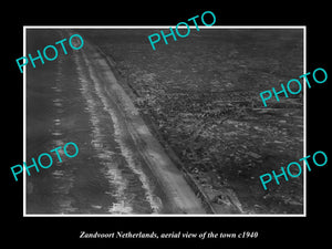 OLD LARGE HISTORIC PHOTO ZANDVOORT NETHERLANDS HOLLAND, TOWN AERIAL VIEW c1940 1