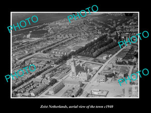 OLD LARGE HISTORIC PHOTO ZEIST NETHERLANDS HOLLAND, TOWN AERIAL VIEW c1940 4