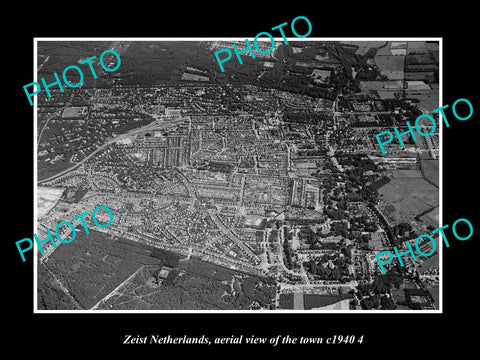 OLD LARGE HISTORIC PHOTO ZEIST NETHERLANDS HOLLAND, TOWN AERIAL VIEW c1940 5