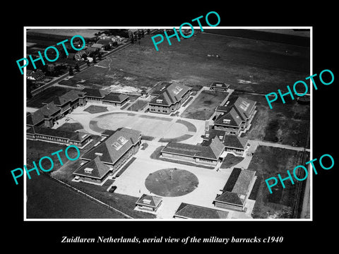 OLD LARGE HISTORIC PHOTO ZUIDLAREN NETHERLANDS HOLLAND, MILITARY BARRACKS c1940