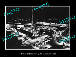 OLD LARGE HISTORIC PHOTO TUCSON ARIZONA, VIEW OF THE TUCSON INN c1950