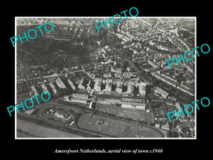 OLD LARGE HISTORIC PHOTO AMERSFOORT NETHERLANDS HOLLAND TOWN AERIAL VIEW c1940 1