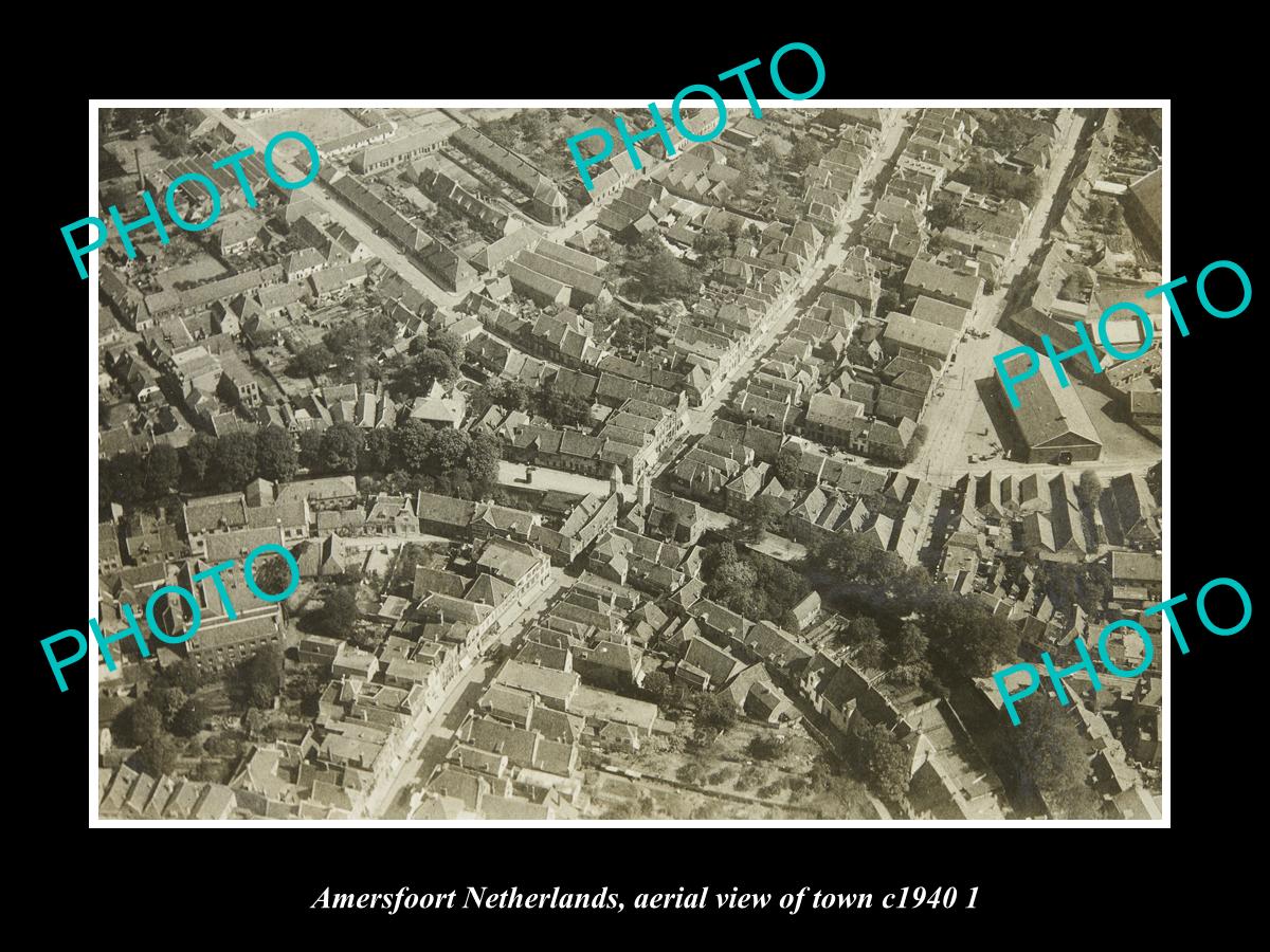 OLD LARGE HISTORIC PHOTO AMERSFOORT NETHERLANDS HOLLAND TOWN AERIAL VIEW c1940 2