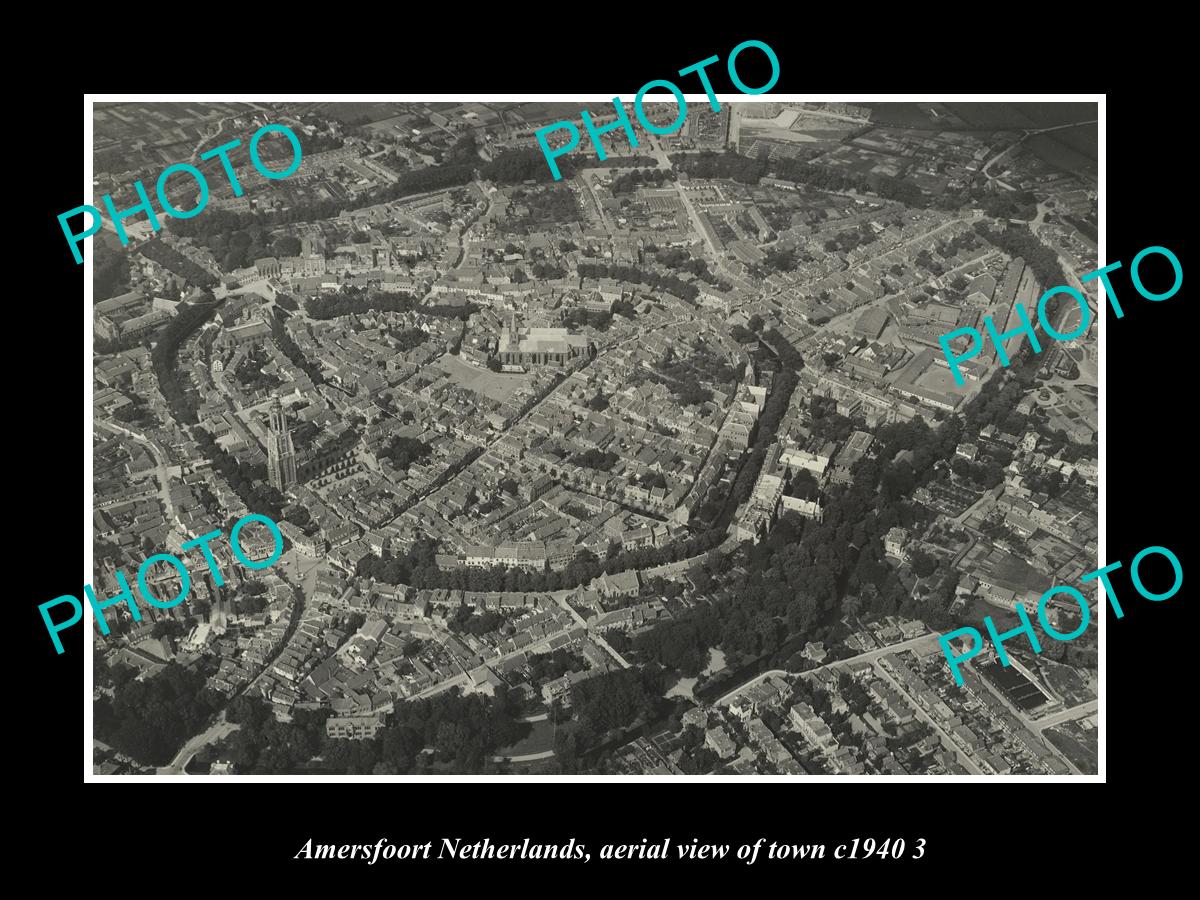 OLD LARGE HISTORIC PHOTO AMERSFOORT NETHERLANDS HOLLAND TOWN AERIAL VIEW c1940 4