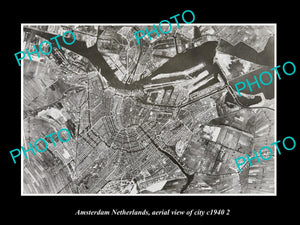 OLD LARGE HISTORIC PHOTO AMSTERDAM NETHERLANDS HOLLAND CITY AERIAL VIEW c1940 3