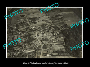 OLD LARGE HISTORIC PHOTO BAARLO NETHERLANDS HOLLAND TOWN AERIAL VIEW c1940