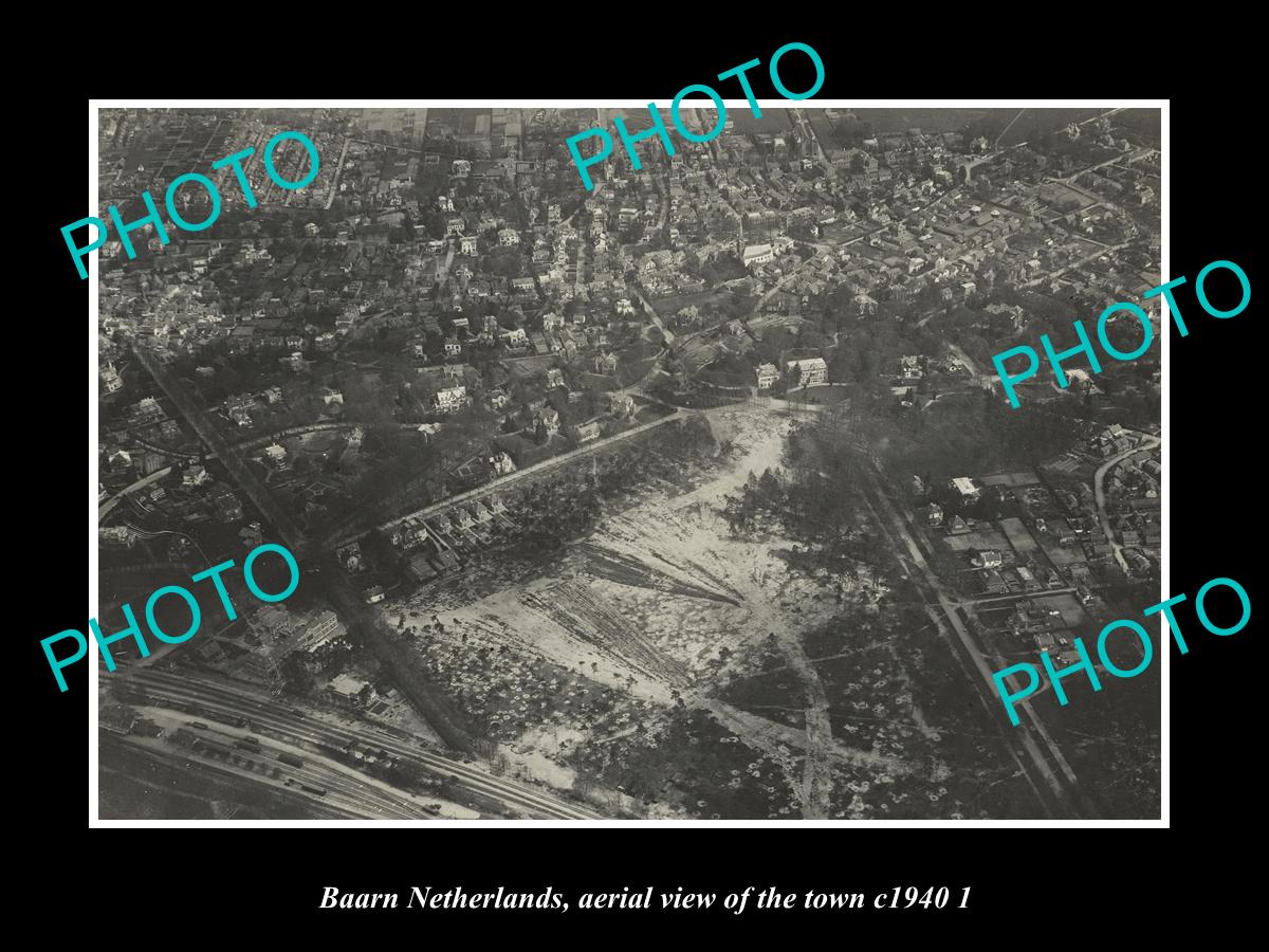 OLD LARGE HISTORIC PHOTO BAARN NETHERLANDS HOLLAND TOWN AERIAL VIEW c1940 1