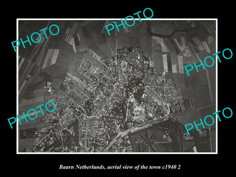 OLD LARGE HISTORIC PHOTO BAARN NETHERLANDS HOLLAND TOWN AERIAL VIEW c1940 2