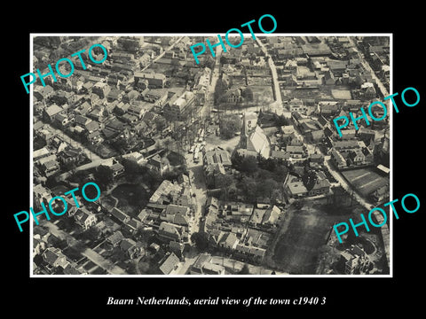 OLD LARGE HISTORIC PHOTO BAARN NETHERLANDS HOLLAND TOWN AERIAL VIEW c1940 3