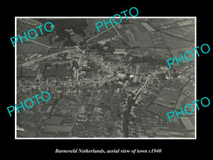 OLD LARGE HISTORIC PHOTO BARNEVELD NETHERLANDS HOLLAND TOWN AERIAL VIEW c1940 1