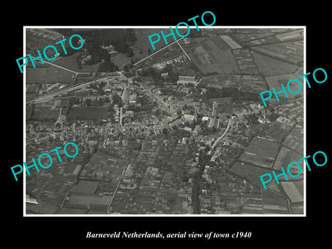 OLD LARGE HISTORIC PHOTO BARNEVELD NETHERLANDS HOLLAND TOWN AERIAL VIEW c1940 1