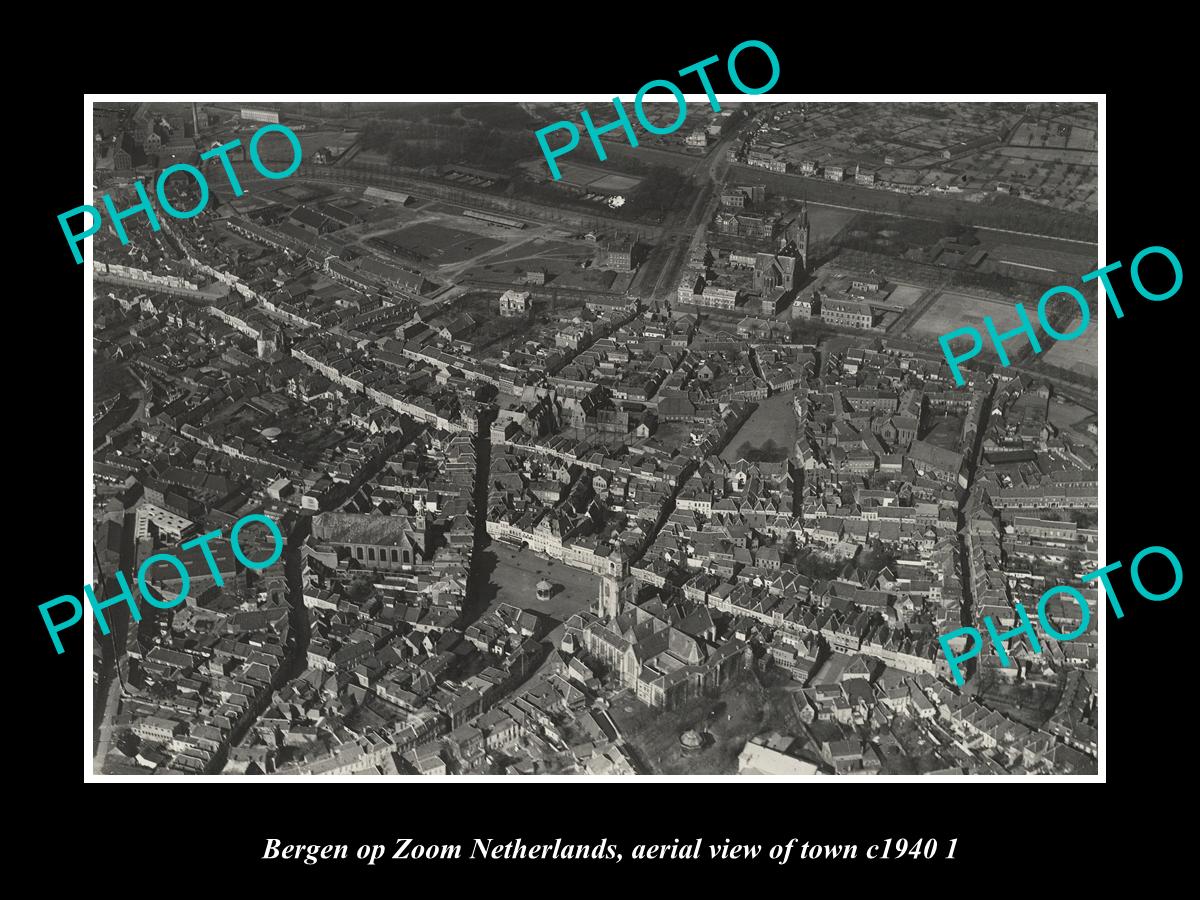 OLD HISTORIC PHOTO BERGEN OP ZOOM NETHERLANDS HOLLAND TOWN AERIAL VIEW c1940 2