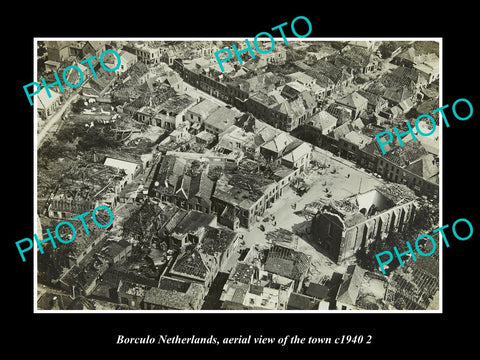 OLD LARGE HISTORIC PHOTO BORCULO NETHERLANDS HOLLAND TOWN AERIAL VIEW c1940 2