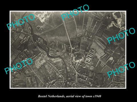 OLD LARGE HISTORIC PHOTO BOXTEL NETHERLANDS HOLLAND TOWN AERIAL VIEW c1940 1