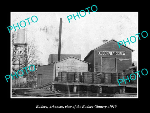 OLD LARGE HISTORIC PHOTO EUDORA ARKANSAS, THE EUDORA GINNERY c1910