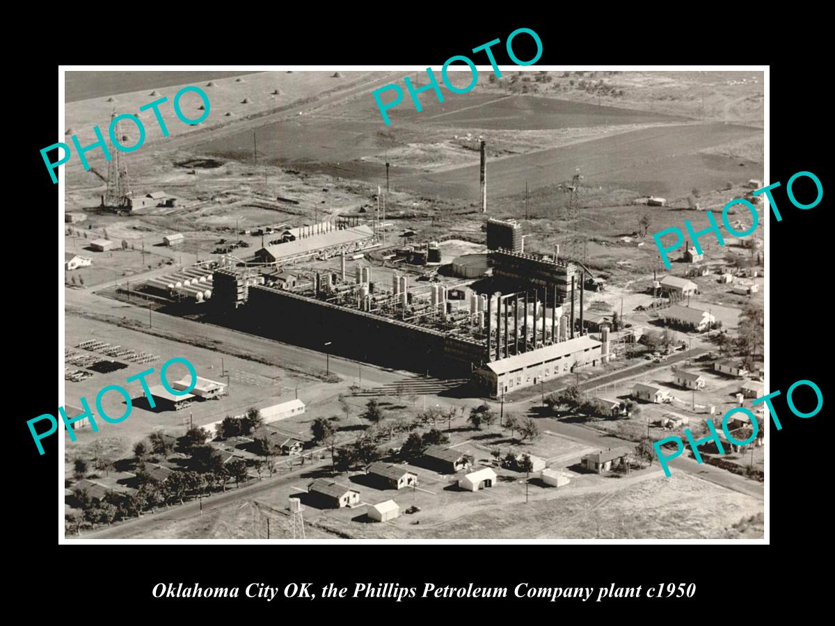 OLD LARGE HISTORIC PHOTO OKLAHOMA CITY OK USA, THE PHILLIPS PETROL CO c1950