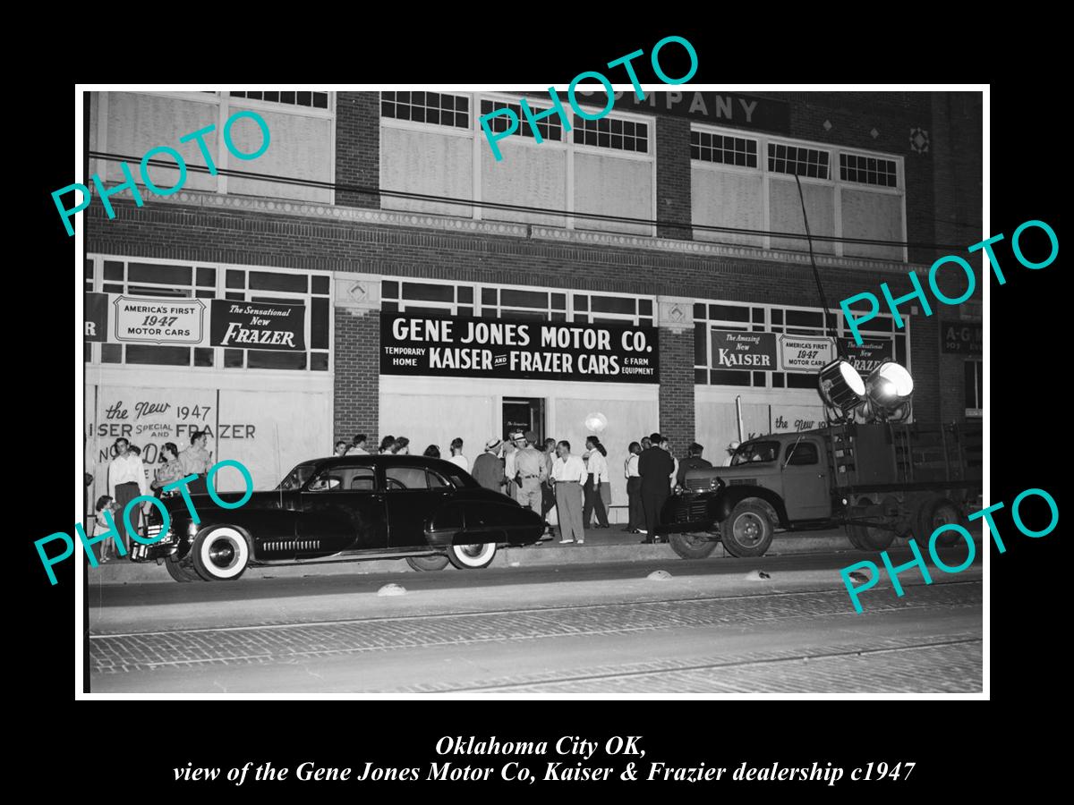 OLD LARGE HISTORIC PHOTO OKLAHOMA CITY OK USA THE KAISER FRAZIER CAR DEALER 1947