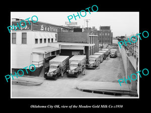 OLD LARGE HISTORIC PHOTO OKLAHOMA CITY OK USA, THE MEADOW GOLD MILK Co c1950