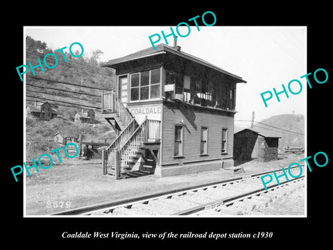 OLD LARGE HISTORIC PHOTO OF COALDALE WEST VIRGINIA, THE RAILROAD STATION c1930