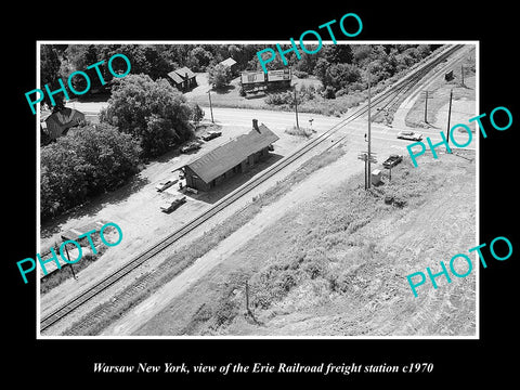 OLD LARGE HISTORIC PHOTO WARSAW NEW YORK, ERIEL RAILROAD STATION c1970