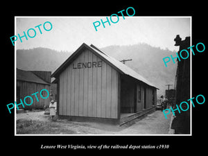 OLD LARGE HISTORIC PHOTO OF LENORE WEST VIRGINIA, THE RAILROAD STATION c1930