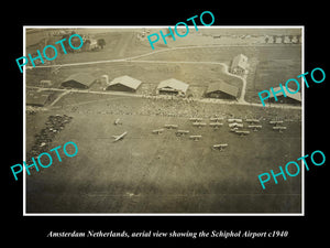 OLD LARGE HISTORIC PHOTO AMSTERDAM NETHERLANDS HOLLAND, SCHIPHOL AIRPORT c1940 1