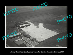 OLD LARGE HISTORIC PHOTO AMSTERDAM NETHERLANDS HOLLAND, SCHIPHOL AIRPORT c1940 3