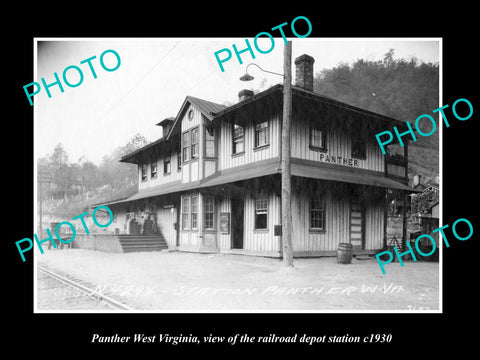 OLD LARGE HISTORIC PHOTO OF PANTHER WEST VIRGINIA, THE RAILROAD STATION c1930