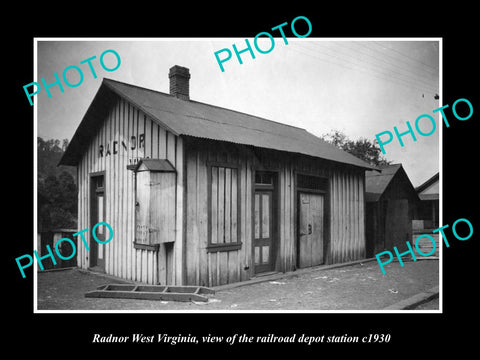 OLD LARGE HISTORIC PHOTO OF RADNOR WEST VIRGINIA, THE RAILROAD STATION c1930