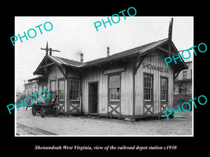 OLD LARGE HISTORIC PHOTO OF SHENANDOAH WEST VIRGINIA, THE RAILROAD STATION c1930