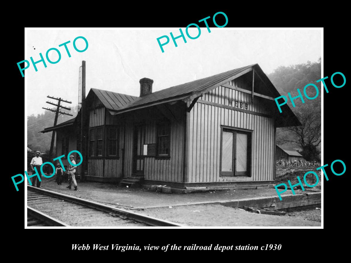 OLD LARGE HISTORIC PHOTO OF WEBB WEST VIRGINIA, THE RAILROAD STATION c1930