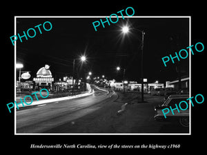 OLD LARGE HISTORIC PHOTO HENDERSONVILLE NORTH CAROLINA VIEW OF THE HIGHWAY c1960