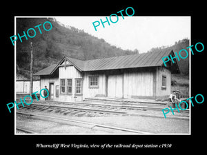 OLD LARGE HISTORIC PHOTO OF WHARNCLIFF WEST VIRGINIA, THE RAILROAD STATION c1930