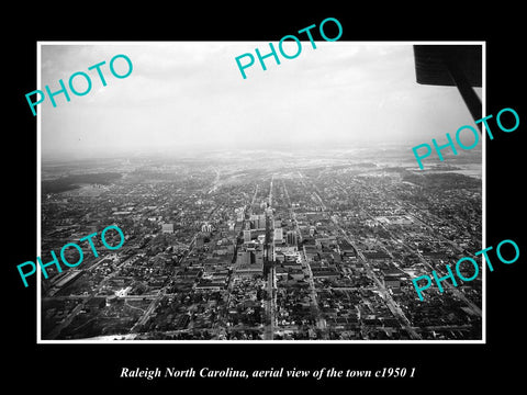 OLD LARGE HISTORIC PHOTO RALEIGH NORTH CAROLINA, AERIAL VIEW OF TOWN c1950 2