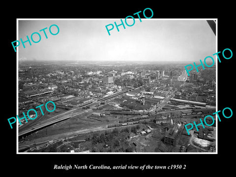 OLD LARGE HISTORIC PHOTO RALEIGH NORTH CAROLINA, AERIAL VIEW OF TOWN c1950 3