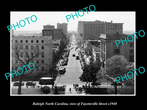 OLD LARGE HISTORIC PHOTO RALEIGH NORTH CAROLINA, VIEW OF FAYETTEVILLE ST c1940