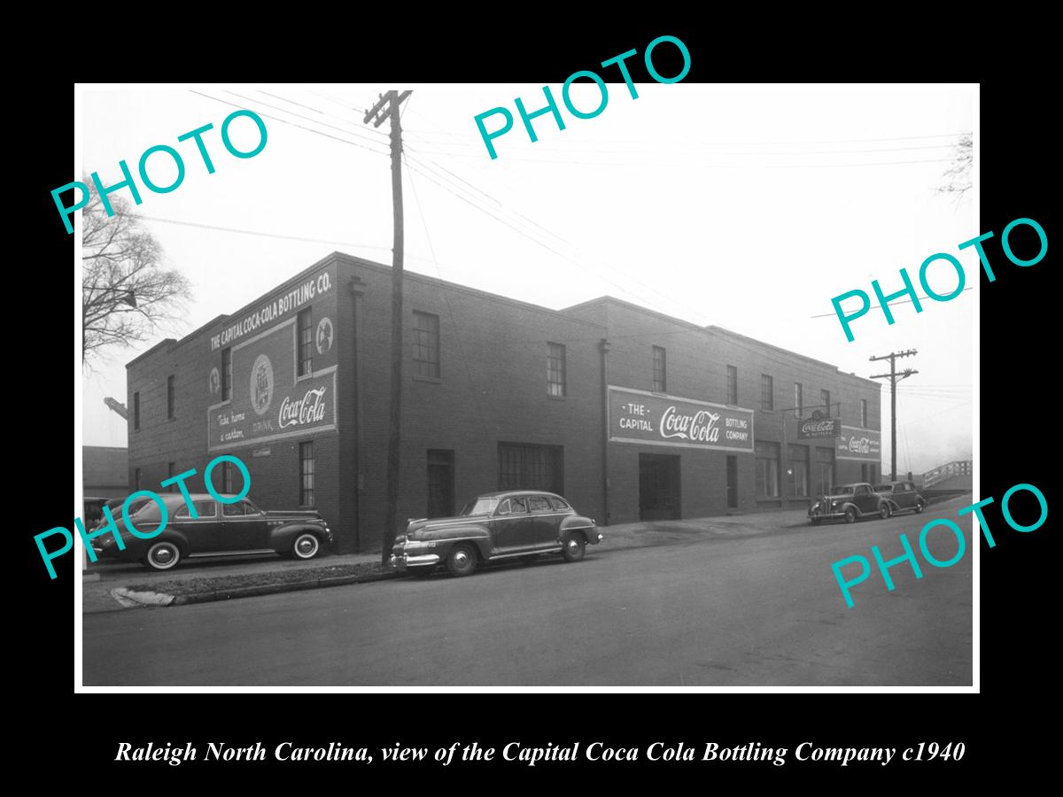 OLD LARGE HISTORIC PHOTO RALEIGH NORTH CAROLINA, THE COCA COLA BOTTLING Co c1940