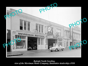 OLD LARGE HISTORIC PHOTO RALEIGH NORTH CAROLINA, THE STUDEBAKER DEALERSHIP c1950