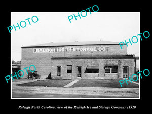 OLD LARGE HISTORIC PHOTO RALEIGH NORTH CAROLINA, VIEW OF THE RALEIGH ICE Co 1920