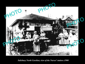 OLD LARGE HISTORIC PHOTO SALISBURY NORTH CAROLINA, RED CROSS NURSE STATION c1900