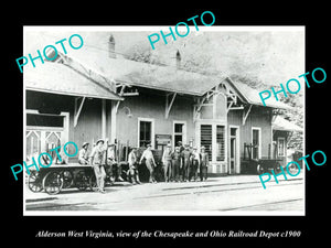 OLD LARGE HISTORIC PHOTO OF ALDERSON WEST VIRGINIA, THE RAILROAD STATION c1900