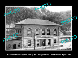 OLD LARGE HISTORIC PHOTO OF CHARLESTON WEST VIRGINIA, THE RAILROAD STATION c1900