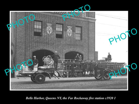 OLD LARGE HISTORIC PHOTO BELLE HARBOR QUEENS NEW YORK, THE FIRE STATION c1920 2