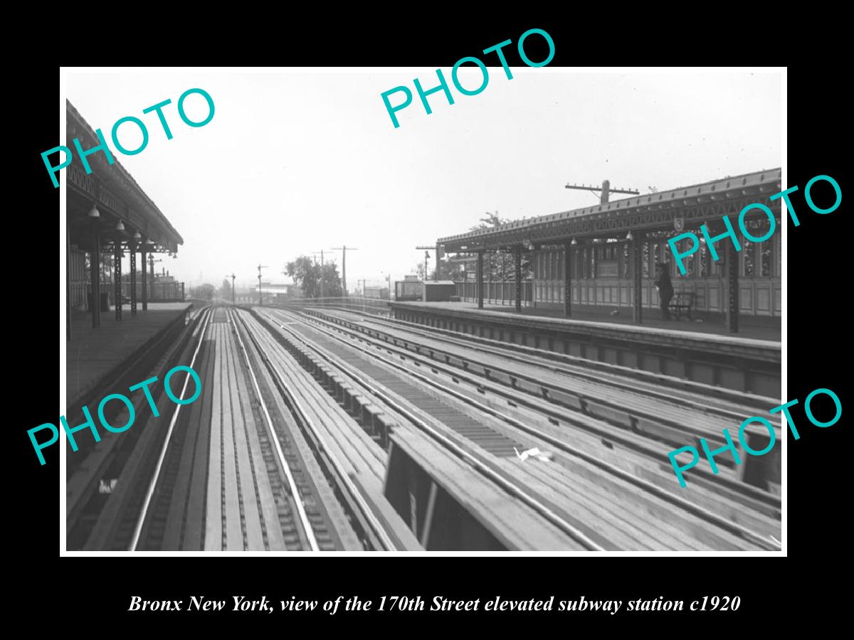 OLD LARGE HISTORIC PHOTO BRONX NEW YORK, THE 170th ST RAILROAD STATION c1920