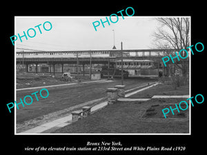 OLD LARGE HISTORIC PHOTO BRONX NEW YORK, THE 233rd ST RAILROAD STATION c1920